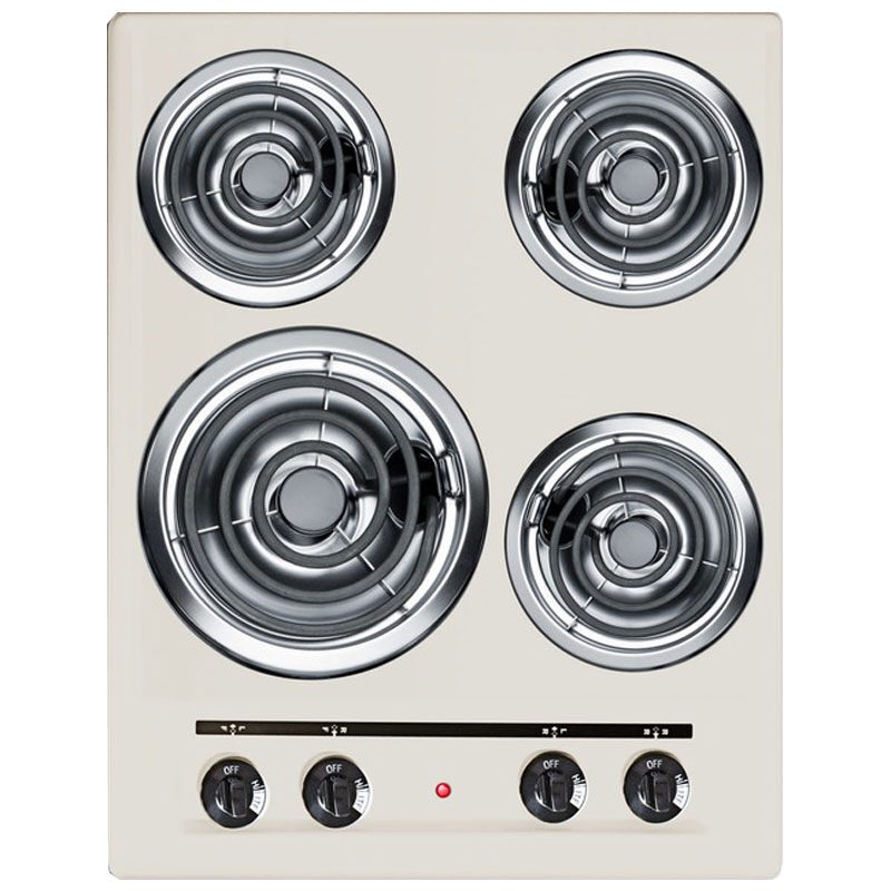 Summit 24 in. Electric Cooktop with 4 Coil Burners - Bisque, Bisque, hires