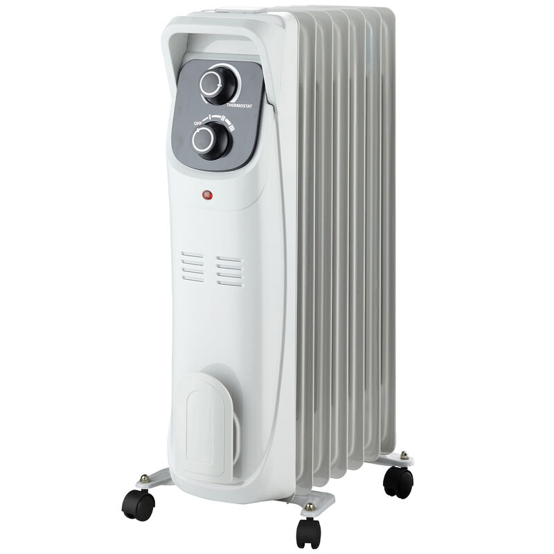 Lifesmart 1500W Radiator Space Heater with 3 Heat Settings & Overheat Safety Shut-Off - White, , hires