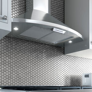 XO 30 in. Convertible Chimney Style Range Hood with 600 CFM, 3 Fan Speeds & 2 LED Lights - Stainless Steel, , hires