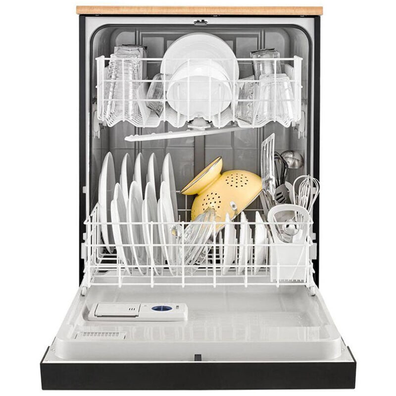 Whirlpool 24 in. Front Control Portable Dishwasher with 64 dBa Sound Level & Pocket - Black, Black, hires