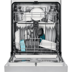Frigidaire 24 in. Built-In Dishwasher with Front Control, 52 dBA Sound Level, 12 Place Settings, 6 Wash Cycles & Sanitize Cycle - Stainless Steel, Stainless Steel, hires