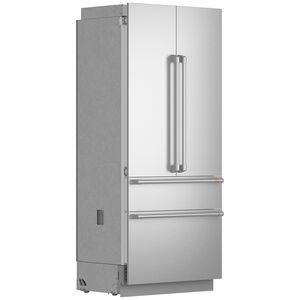 GE Cafe 36in. 20.1 cu. ft. Integrated 4-Door French-Door Refrigerator- Stainless Steel, , hires
