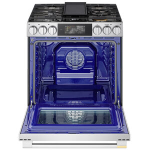 LG Signature 30 in. 6.3 cu. ft. Smart Air-Fry True European Convection Slide-in Gas Range with 5 Sealed Burners & Griddle - PrintProof Stainless Steel, , hires