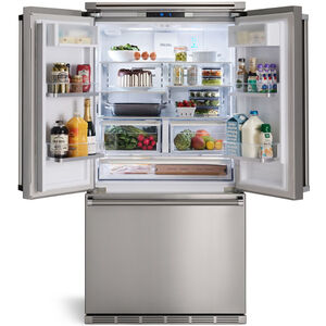 Viking 3-Series 36 in. 19.9 cu. ft. Counter Depth French Door Refrigerator with Internal Water Dispenser- Stainless Steel, , hires