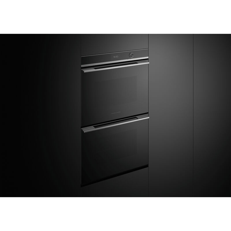 Fisher & Paykel Series 9 30 in. 8.2 cu. ft. Smart Top Control Electric Double Wall Oven with Standard Convection - Stainless Steel, , hires