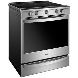 Whirlpool 30 in. 6.4 cu. ft. Smart Air Fry True European Convection Slide-In Electric Range with Radiant Burners - Stainless Steel, Stainless Steel, hires