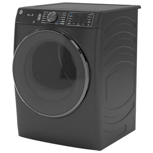 GE 28 in. 7.8 cu. ft. Smart Stackable Gas Dryer with Sensor Dry, Sanitize & Steam Cycle - Carbon Graphite, Carbon Graphite, hires