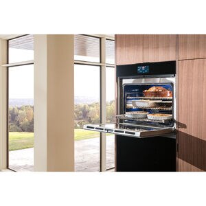 Wolf M Series 30 in. 10.2 cu. ft. Smart Top Control Electric Double Wall Oven with Standard Convection - Black, , hires