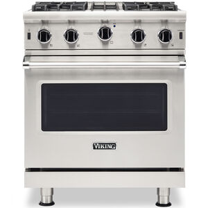 Viking 30 in. 4.0 cu. ft. Convection Oven Freestanding LP Gas Range with 4 Open Burners - Stainless Steel, , hires