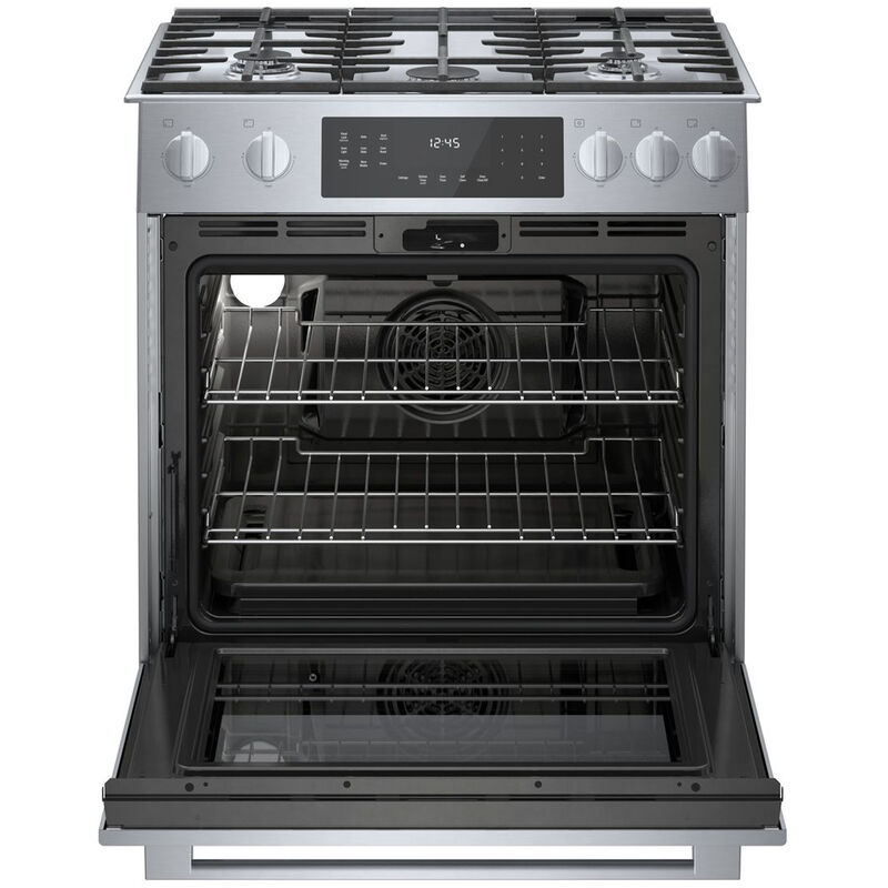 Bosch Benchmark 30 in. 4.8 cu. ft. Standard Convection Slide-In Gas Range with 5 Sealed Burners - Stainless Steel, , hires