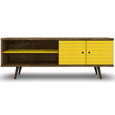 Manhattan Comfort Liberty 63" TV Stand - Rustic brown & Yellow | 201AMC94