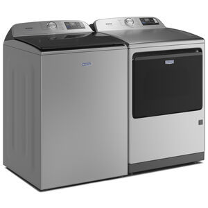 Maytag Pet Pro 27 in. 7.4 cu. ft. Smart Gas Dryer with Sensor Dry, Sanitize & Steam Cycle - Classic SIlver, Classic Silver, hires