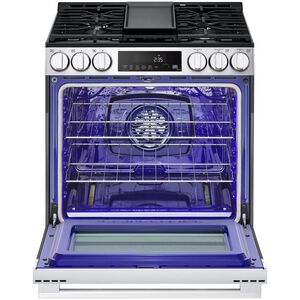 LG 30 in. 6.3 cu. ft. Smart Air-Fry Standard Convection Slide-In Gas Range with 5 Sealed Burners & Griddle - PrintProof Stainless Steel, , hires