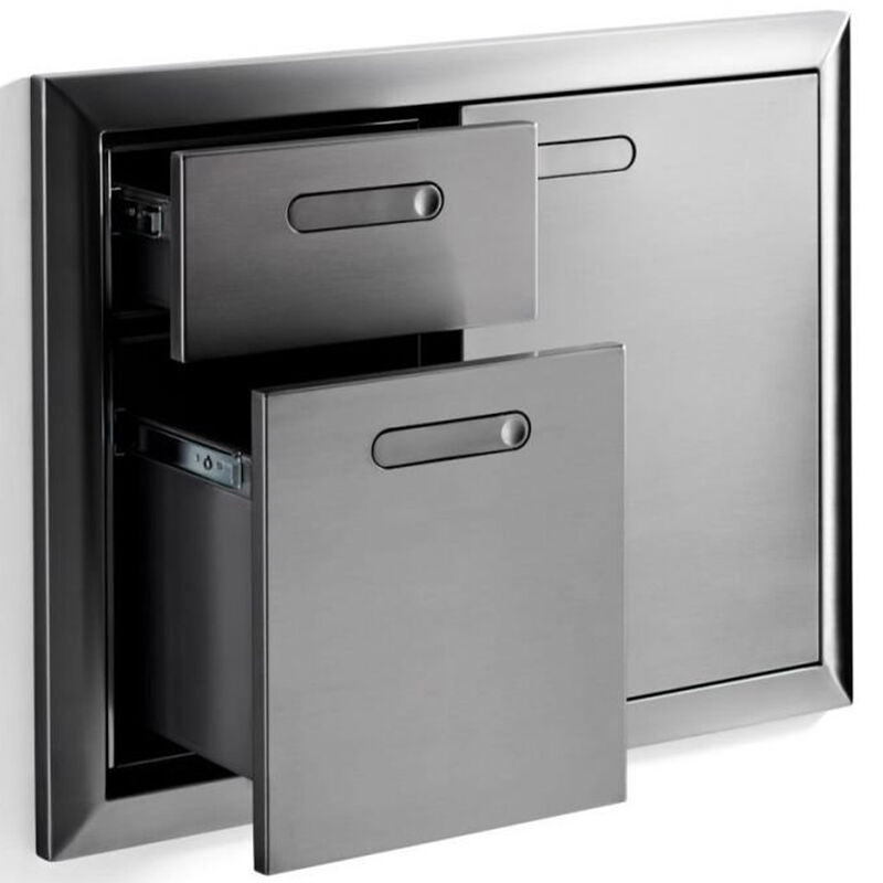 Lynx 30 in. Storage Door & Double Drawer Combination - Stainless Steel, , hires