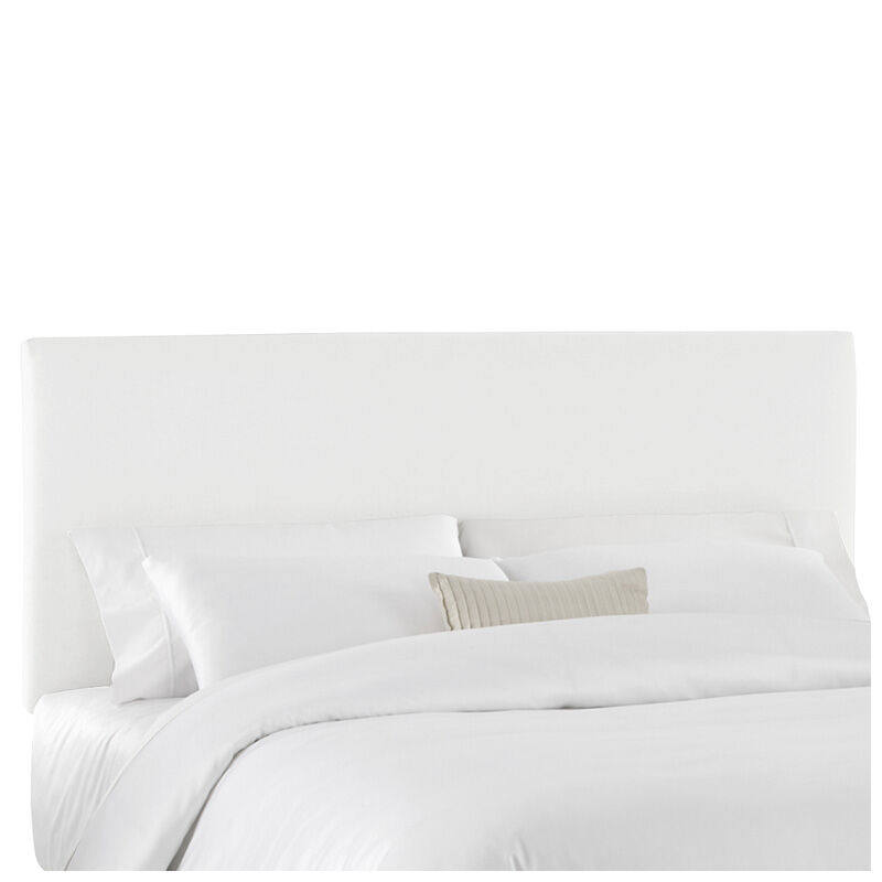 Skyline Furniture Twill Fabric, White Upholstered Headboard Platform Bed
