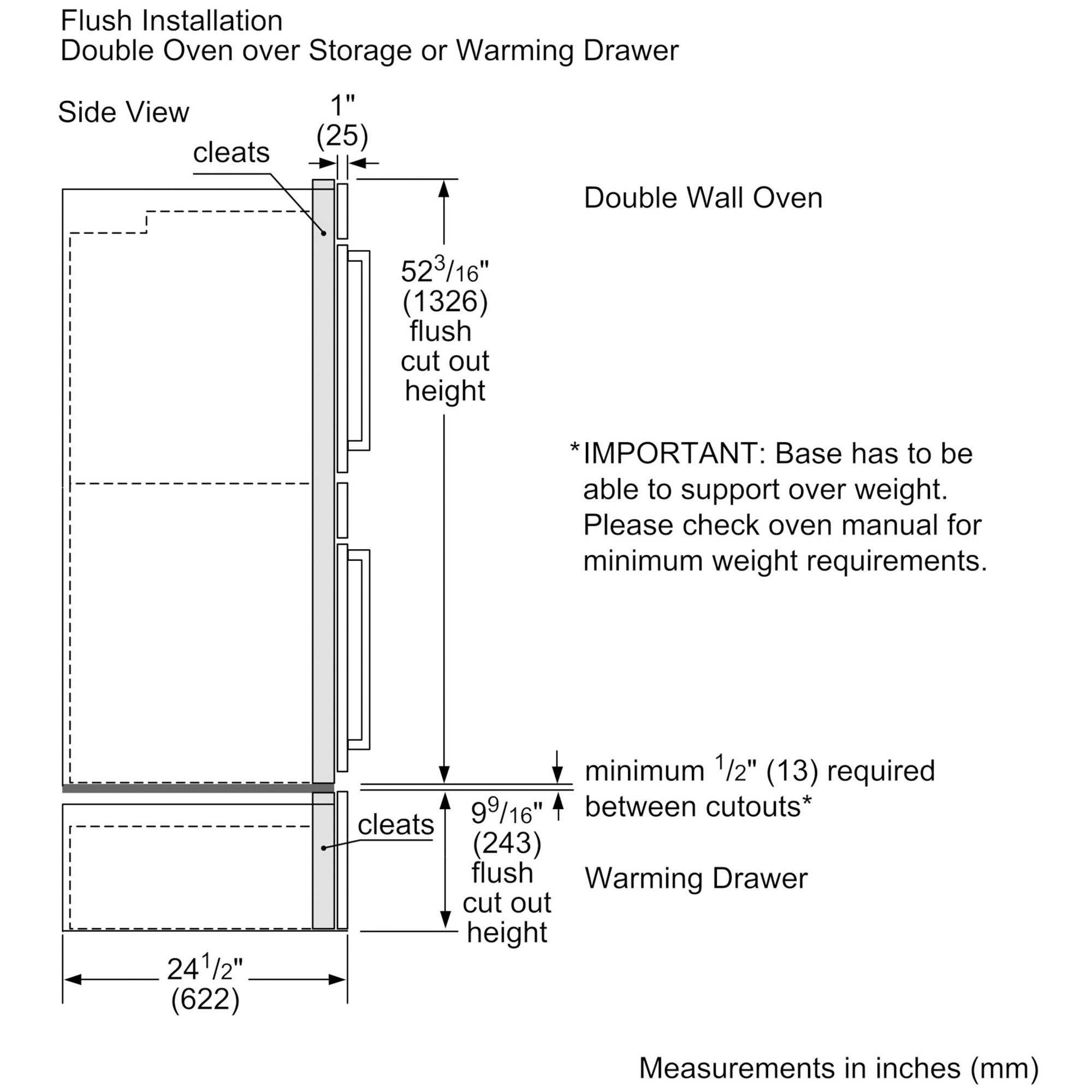 25 double shop wall oven