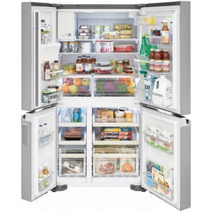 Frigidaire Gallery 36 in. 21.5 cu. ft. Counter Depth 4-Door French Door Refrigerator with External Ice & Water Dispenser and Custom-Flex Temp Zone- Stainless Steel, , hires