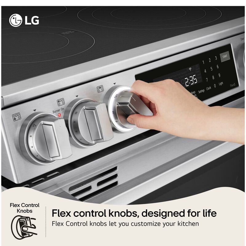 LG InstaView 30 in. 6.3 cu. ft. Smart Air-Fry True European Convection Slide-In Electric Range with 4 Induction Burners & 1 Radiant Burner - PrintProof Stainless Steel, , hires