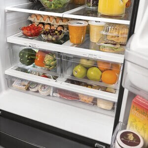 GE 33 in. 18.6 cu. ft. Counter Depth French Door Refrigerator with Internal Water Dispenser - Fingerprint Resistant Slate, Slate, hires