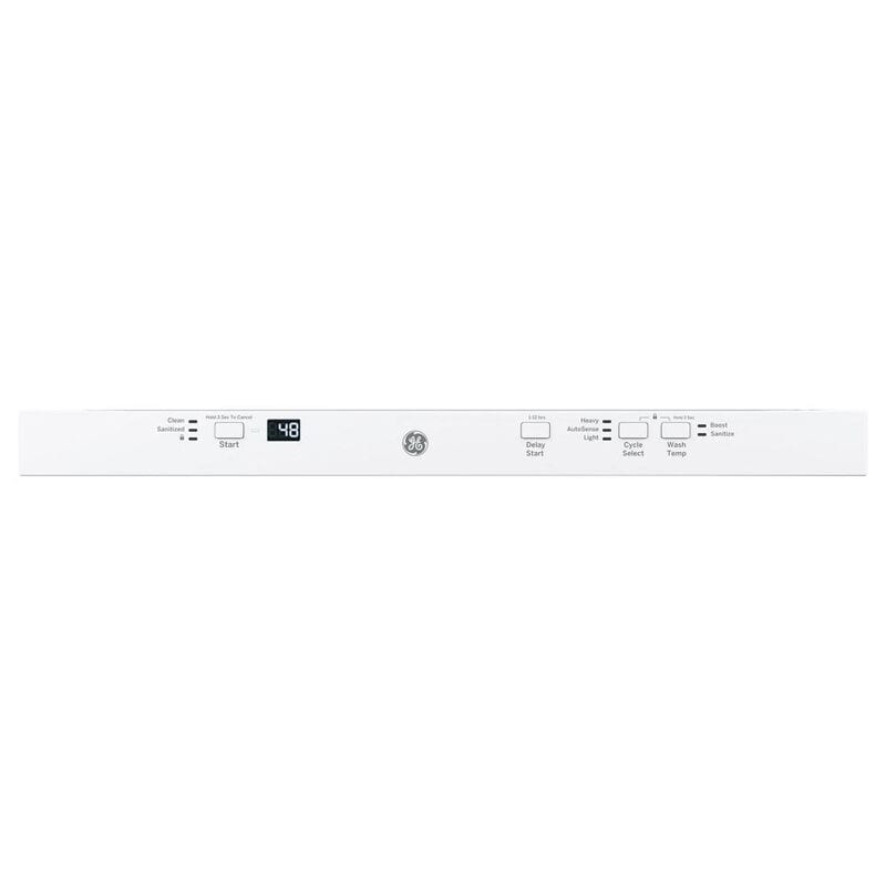 GE 24 in. Top Control Flush-Mount Dishwasher with 51 dBa Sound Level, Condensate Dry & Pocket Handle - White, White, hires