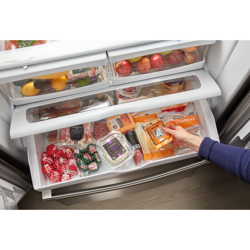 Maytag 36 in. 25.2 cu. ft. French Door Refrigerator with Ice Maker - Fingerprint Resistant Stainless Steel, , hires