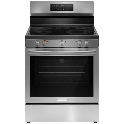 Frigidaire Gallery 30 in. 5.3 cu. ft. Air Fry Convection Oven Freestanding Electric Range with 5 Smoothtop Burners - Stainless Steel | GCRE3060BF
