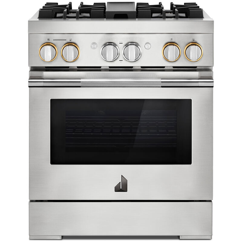 JennAir Rise Series 30 in. 4.1 cu. ft. Smart True European Convection Dual Fuel Range with 4 Sealed Burners - Stainless Steel, , hires