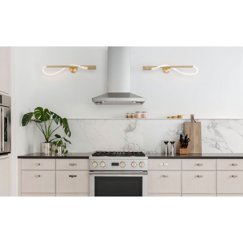 Monogram Statement Series 30 in. 5.7 cu. ft. Smart Standard Convection Gas Range with 4 Sealed Burners - Stainless Steel, , hires