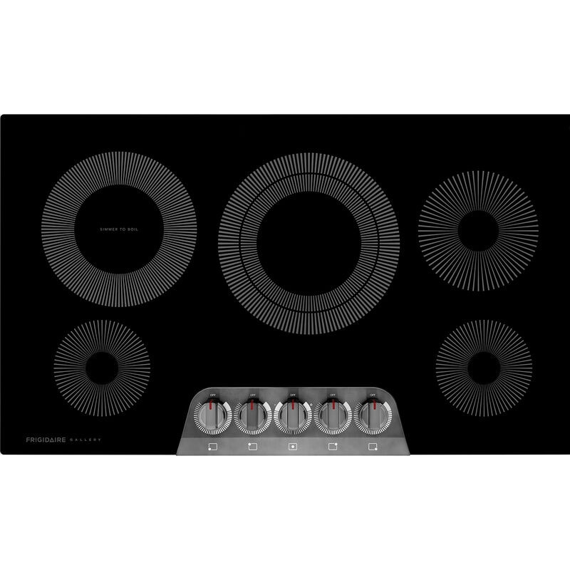 Frigidaire Gallery 36 in. 5-Burner Electric Cooktop with Simmer Burner & Power Burner - Black Stainless, , hires