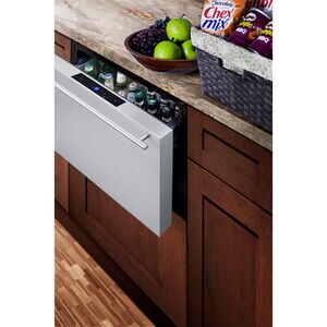 Summit 24 in. 2.0 cu. ft. Outdoor Single Refrigerator Drawer - Stainless Steel/Panel Ready, , hires