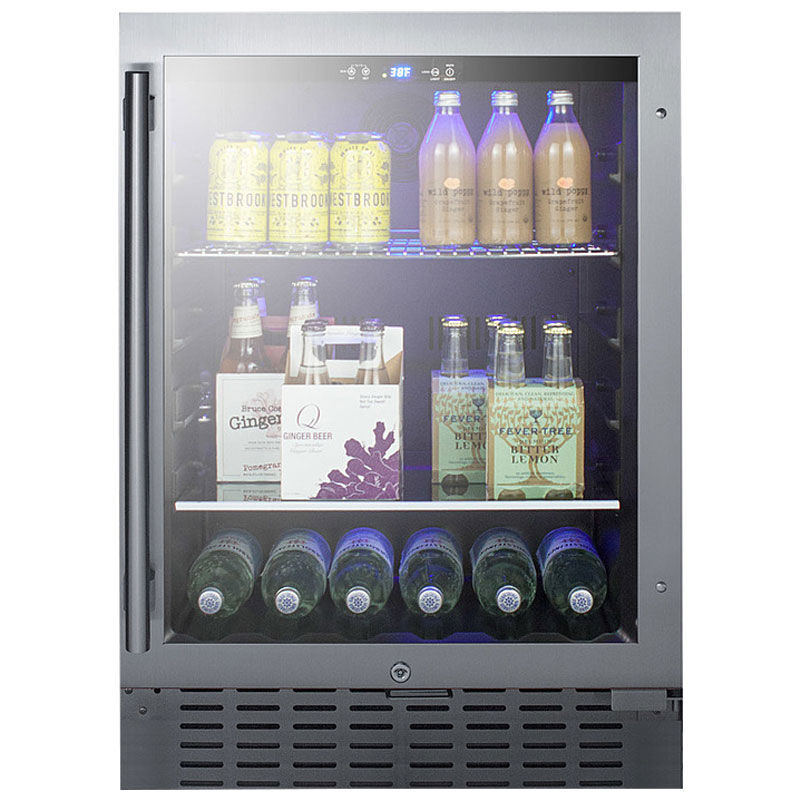 Summit Commercial 24 in. Built-In/Freestanding 4.2 cu. ft. Compact Beverage Center with Digital Control - Stainless Steel, , hires