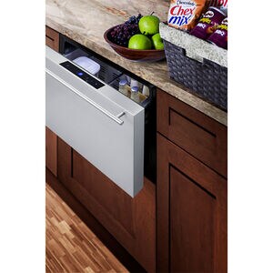Summit 24 in. 2.0 cu. ft. Outdoor Single Refrigerator Drawer - Stainless Steel/Panel Ready, , hires