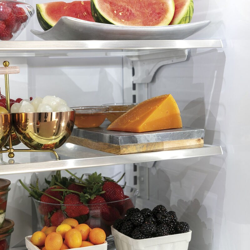 Cafe 36 in. 23.1 cu. ft. Smart Counter Depth French Door Refrigerator with Internal Water Dispenser - Stainless Steel, Stainless Steel, hires