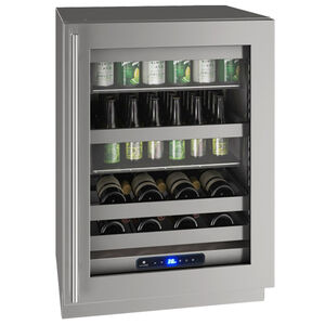 U-Line 5 Class Series 24 in. 5.2 cu. ft. Built-In/Freestanding Beverage Center with Adjustable Shelves & Digital Control - Stainless Steel, , hires