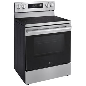 LG 30 in. 6.3 cu. ft. Smart Air-Fry True European Convection Electric Range with 4 Induction Burners - Stainless Steel, , hires