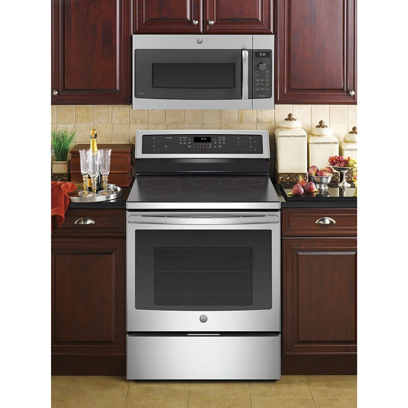 GE Profile 30 in. 1.7 cu. ft. 925W Over-the-Range Microwave with 300 CFM, Convection & Sensor Cooking - Stainless Steel, , hires
