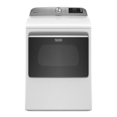 Maytag 27 in. 7.4 cu. ft. Front Loading Electric Dryer with 11 Dryer Programs, 4 Dry Options, Wrinkle Care & Sensor Dry - White | MED6230HW