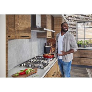 LG Studio 36 in. Smart Ducted Chimney Style Range Hood with 600 CFM, 5 Fan Speeds & 1 LED Light - Stainless Steel, , hires