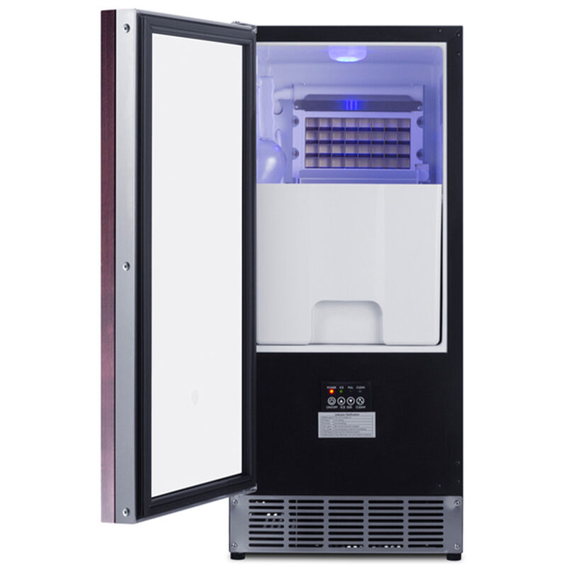 Summit 15 in. Built-In Undercounter Commercial-Use Ice Maker with 25 lb. Ice Storage, Auto-Defrost & Digital Control - Custom Panel Ready, , hires