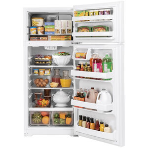 GE 28" 17.5 Cu. Ft. Top Freezer Refrigerator - White, White, hires