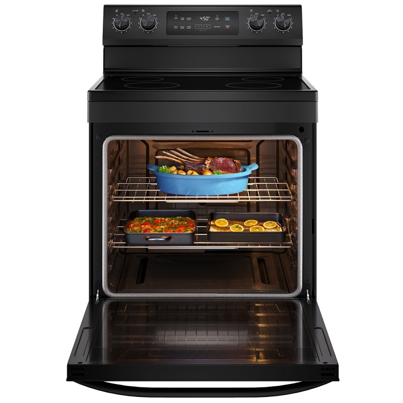 Midea 30 in. 6.3 cu. ft. Electric Range with Radiant Burners - Black, Black, hires