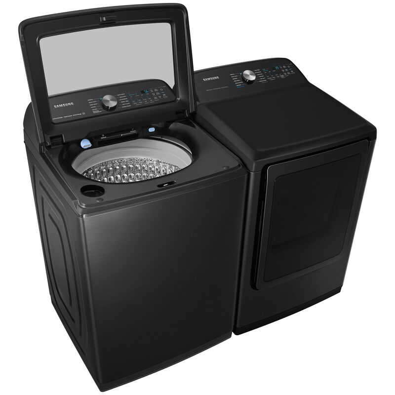 Samsung 27inch 5.2 Cu. Ft. Top Loading Washer with 17 Wash Programs, 10  Wash Options, Sanitize Cycle & Self Clean - Brushed Black