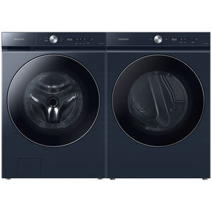 Samsung Bespoke 27 in. 7.6 cu ft. Smart Stackable Electric Dryer with AI Optimal Dry, Super Speed Dry, Sensor Dry, Sanitize & Steam Cycle - Brushed Navy, Brushed Navy, hires