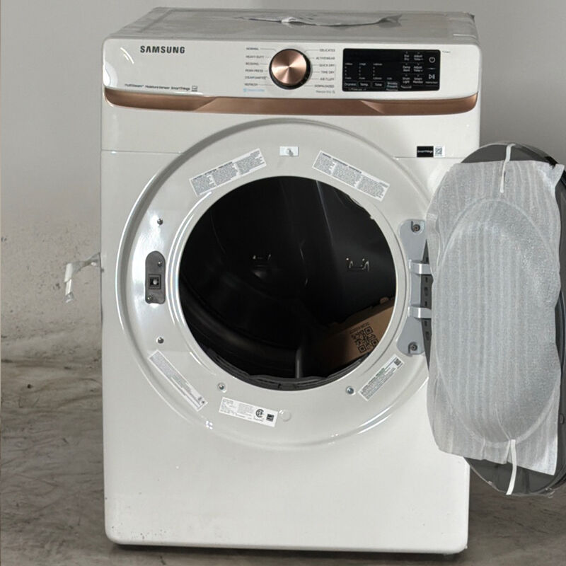 Samsung 27 in. 7.5 cu. ft. Smart Stackable Gas Dryer with Sanitize+, Steam Cycle & Sensor Dry - Ivory (Open Box Good Condition), , hires