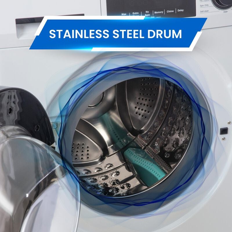 Equator 24 in. 1.6 cu. ft. Electric Front Load Laundry Center with Pet Cycle, Sanitize Cycle & Sensor Dry - White, White, hires