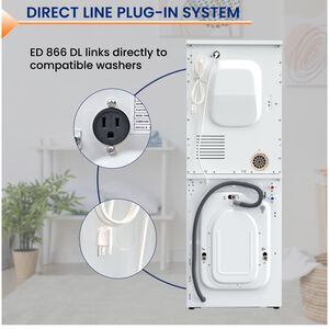 Equator 24 in. 1.62 cu. ft. Electric Front Load Laundry Center with Sensor Dry, Pet & Sanitize Cycle - White, , hires