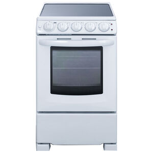 Summit White Pearl Series 20 in. 2.3 cu. ft. Oven Slide-In Electric Range with 4 Smoothtop Burners - White, , hires