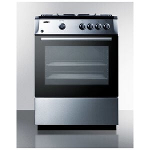 Summit 24 in. 2.5 cu. ft. Gas Range with 4 Sealed Burners - Stainless Steel, , hires
