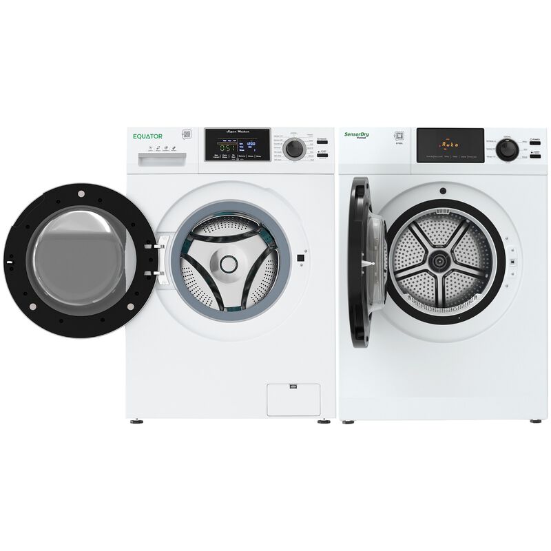 Equator Advanced 24 in. 2.47 cu. ft. Electric Front Load Laundry Center with Sensor Dry, Pet & Sanitize Cycle - White, , hires
