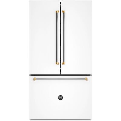 Bertazzoni Master Series 36 in. 26.2 cu. ft. Counter Depth French Door Refrigerator with Internal Water Dispenser - Matte White | RFD36FZNW